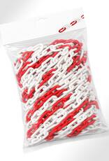 Verkeerswinkel Kunststof Afzetketting ROOD-WIT, 4mm (diameter) x 25 meter (lengte) | Schakelketting