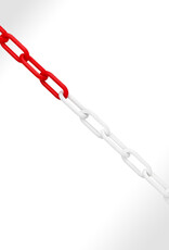 Verkeerswinkel Kunststof Afzetketting ROOD-WIT, 4mm (diameter) x 25 meter (lengte) | Schakelketting