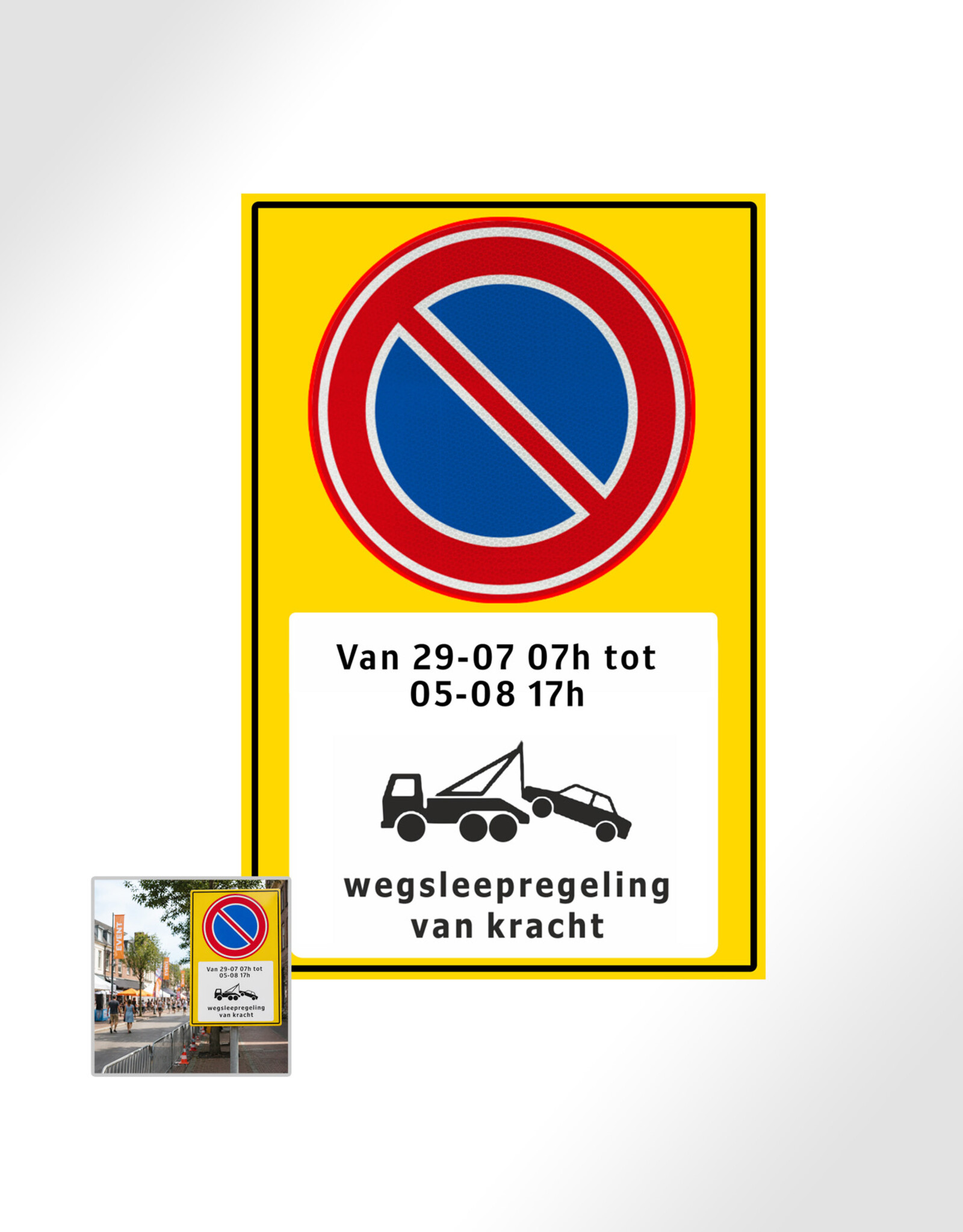Ri-Traffic Verkeersbord Tijdelijk Parkeerverbod (Parkeerverbod voor Evenement & Markt)