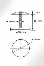 Verkeerswinkel RVS Markeringsnagel 100 mm (diameter)