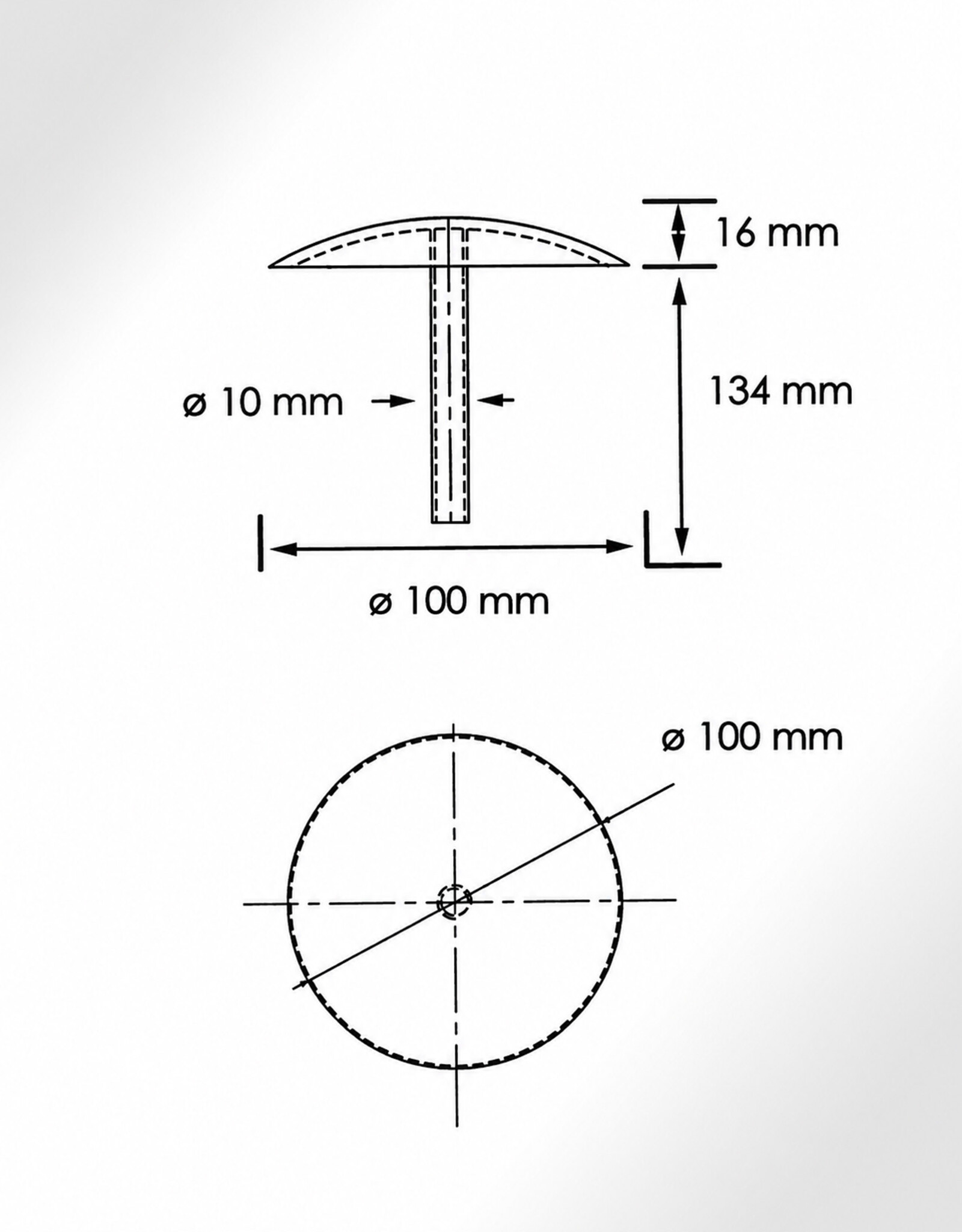 Verkeerswinkel RVS Markeringsnagel 100 mm (diameter)