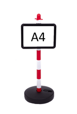 Verkeerswinkel A4 houder voor kettingpalen inclusief ophangketting en bevestigingsbeugels