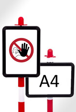 Verkeerswinkel A4 houder voor kettingpalen inclusief ophangketting en bevestigingsbeugels