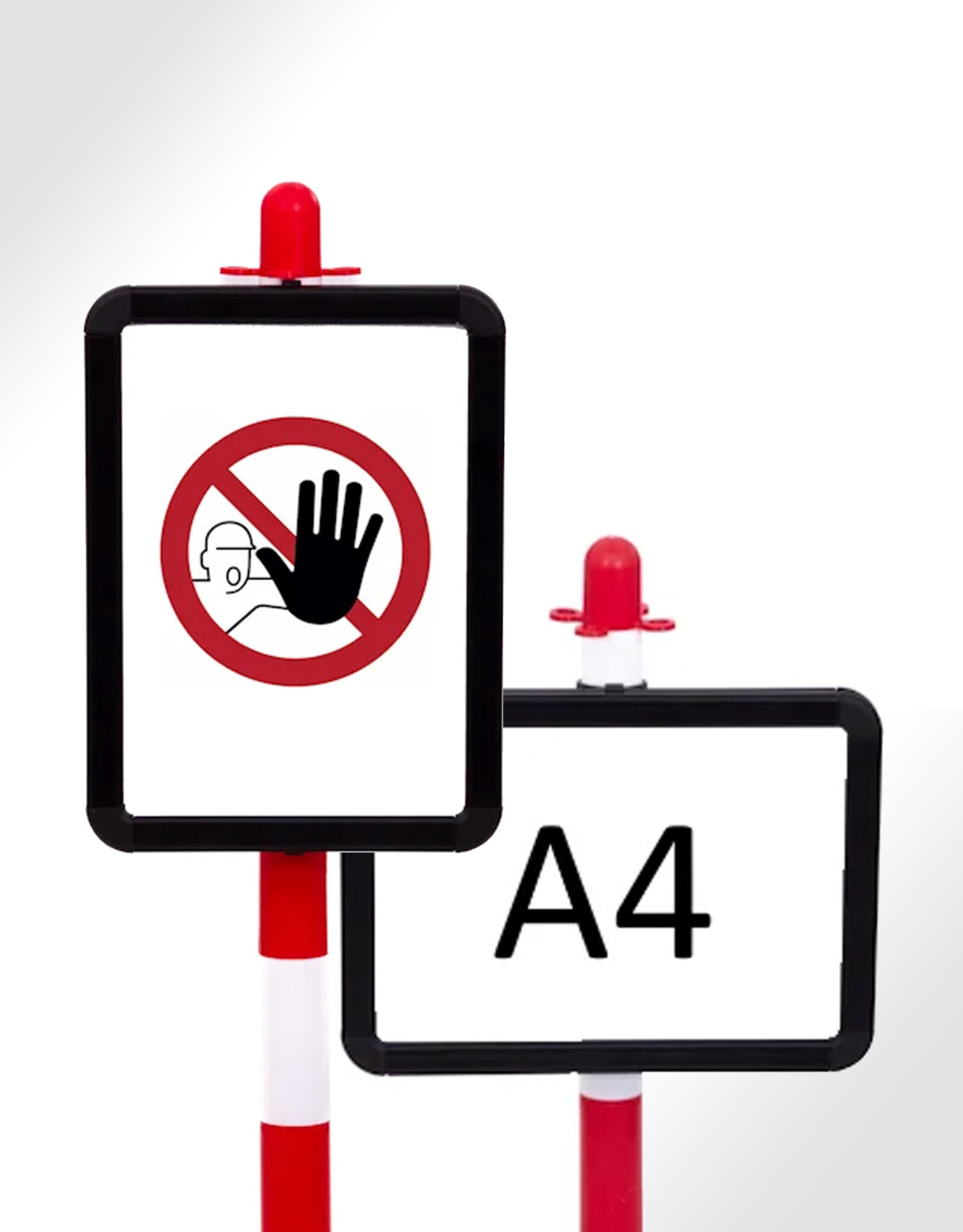 Verkeerswinkel A4 houder voor kettingpalen inclusief ophangketting en bevestigingsbeugels
