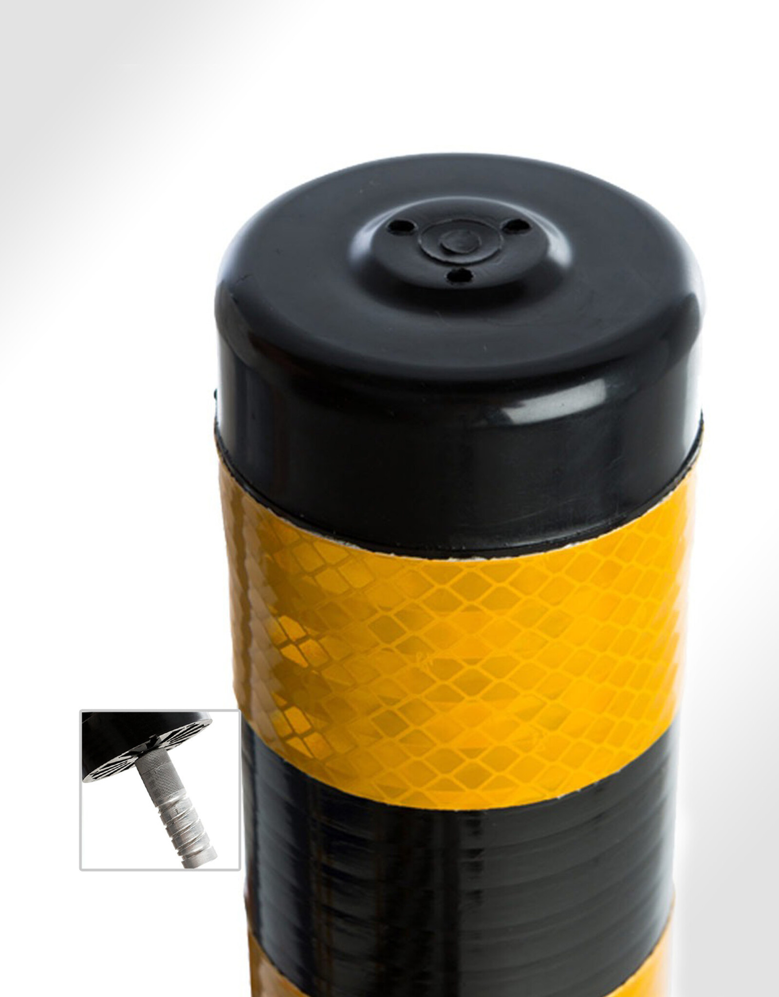 SmartFLEX Flexibele Afzetpaal 80cm ZWART met 3x Reflective Striping GEEL