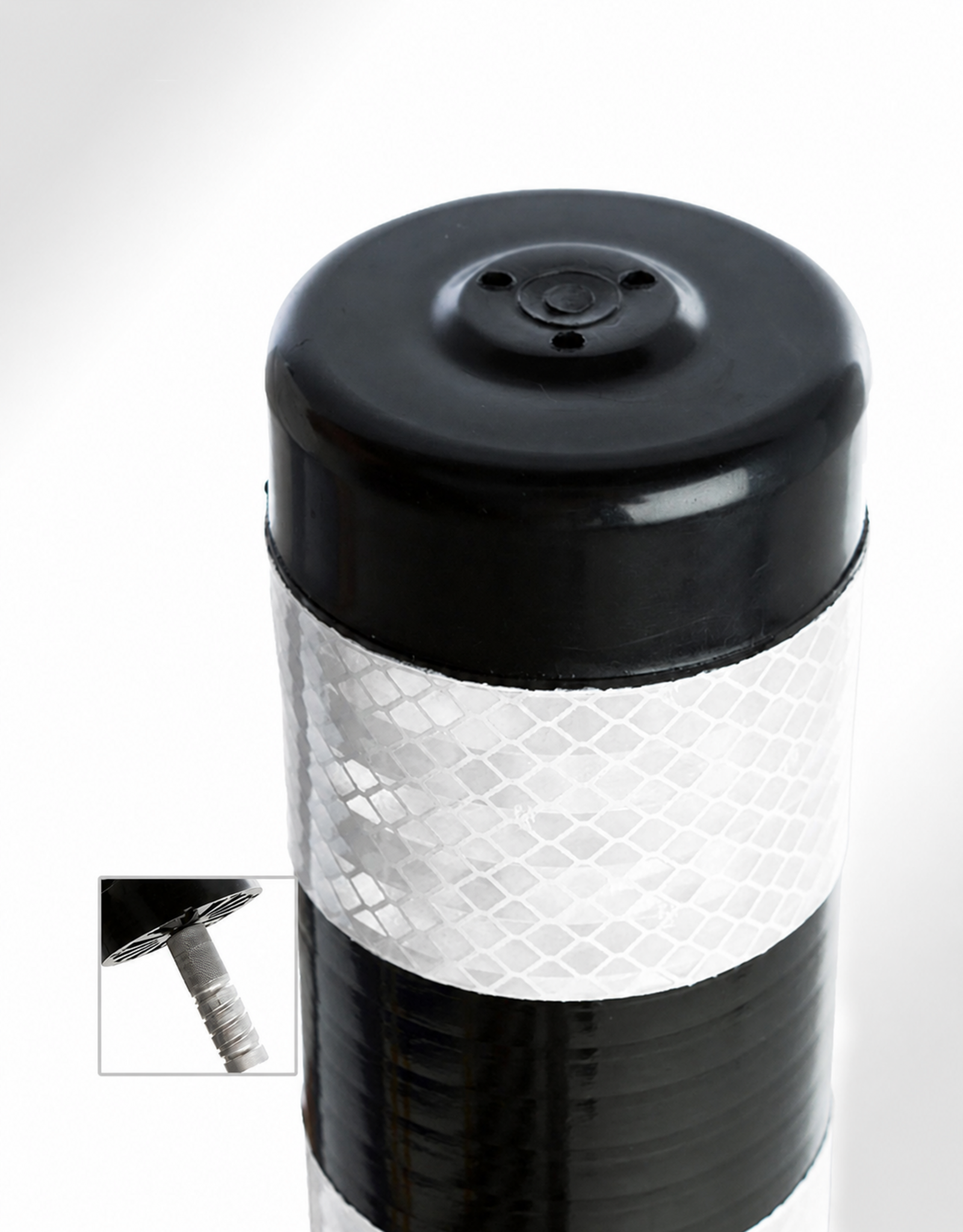 SmartFLEX Flexibele Afzetpaal 80cm ZWART met 3x Reflective Striping WIT