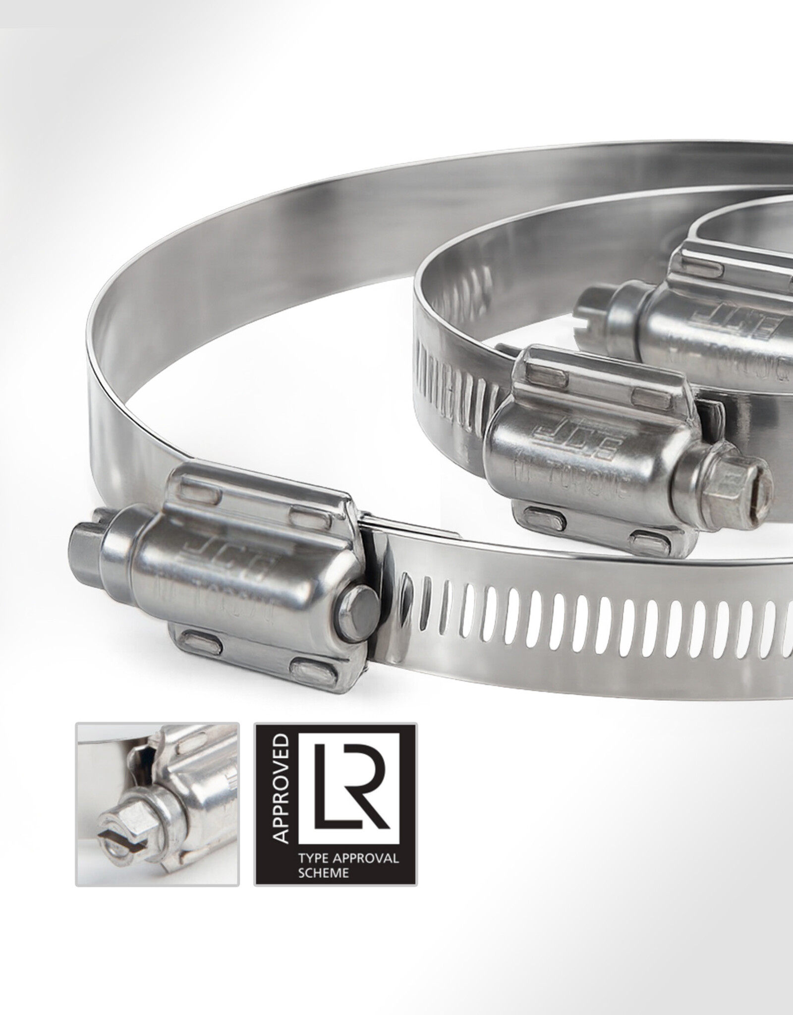 HI-TORQUE Heavy Duty Slangklemmen RVS Hi-Torque Klemband 32 mm tot 384 mm