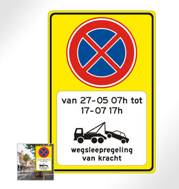 Ri-Traffic Verkeersbord Tijdelijk Parkeerverbod 60x90cm (Parkeerverbod E02)