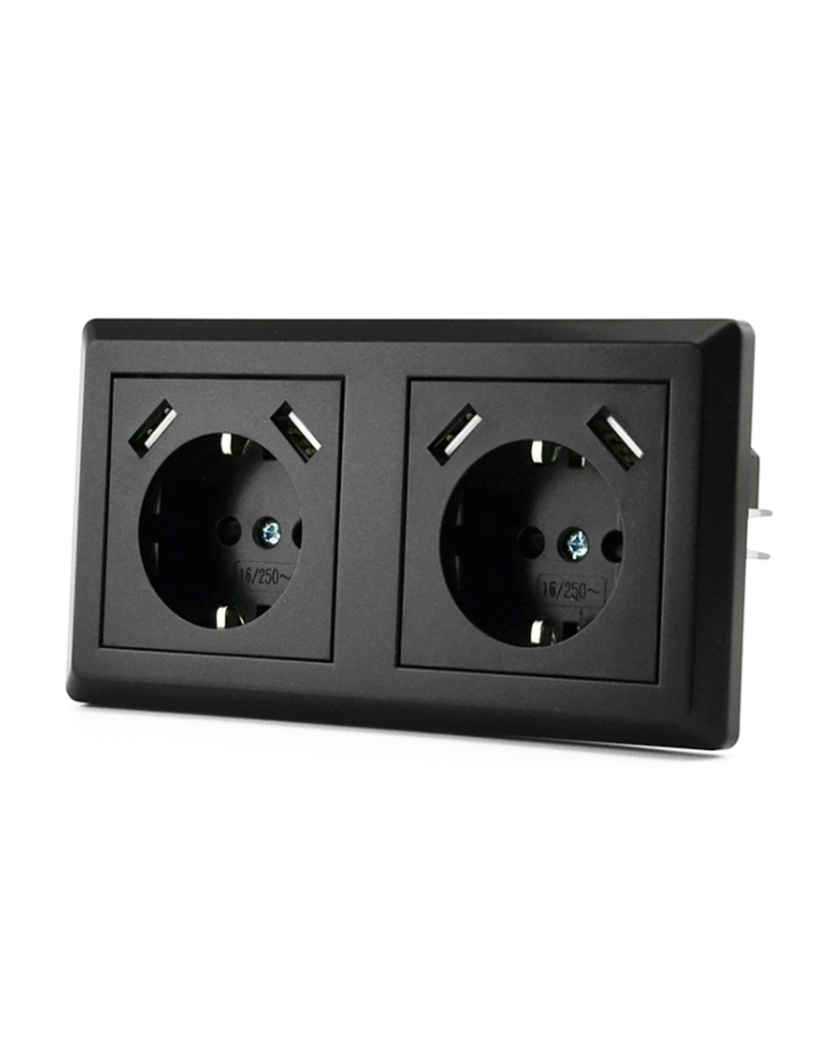 Controverse boom Druif CoshX®, dubbel usb stopcontact, dubbele inbouw wanddoos usb zwart/wit -  LOFT030.NL