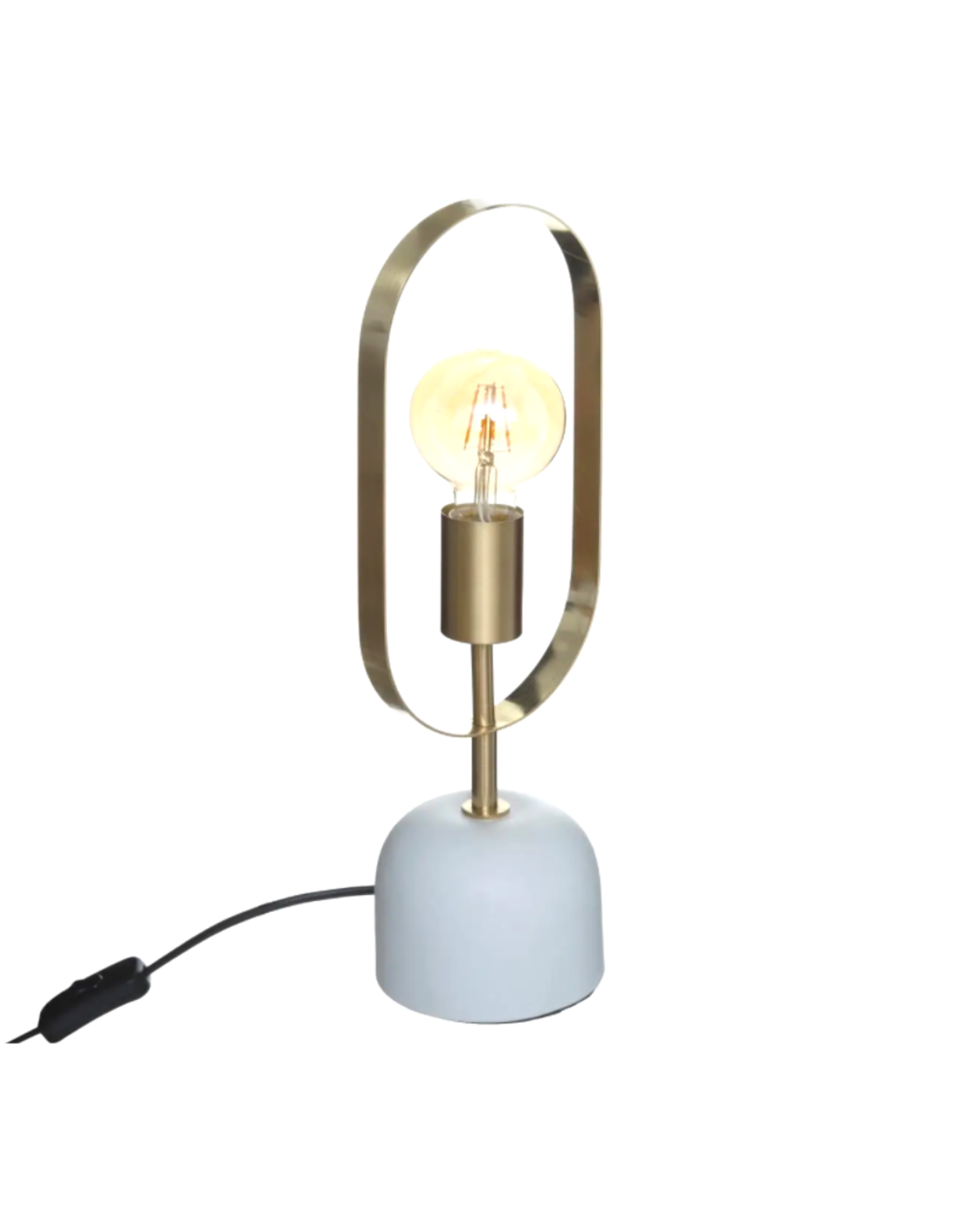 LOFT030 Tafellamp goudkleurig met witte voet hoogte 44 cm