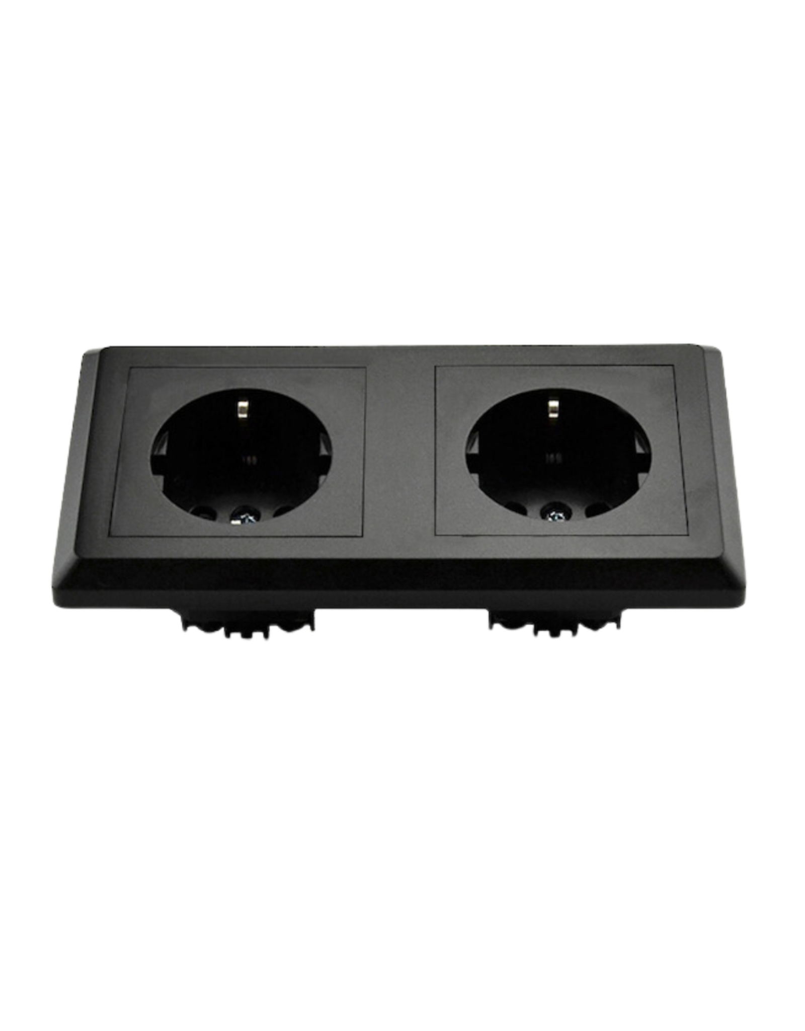 CoshX® Set van 12 stuks, Dubbel stopcontact zwart inbouw