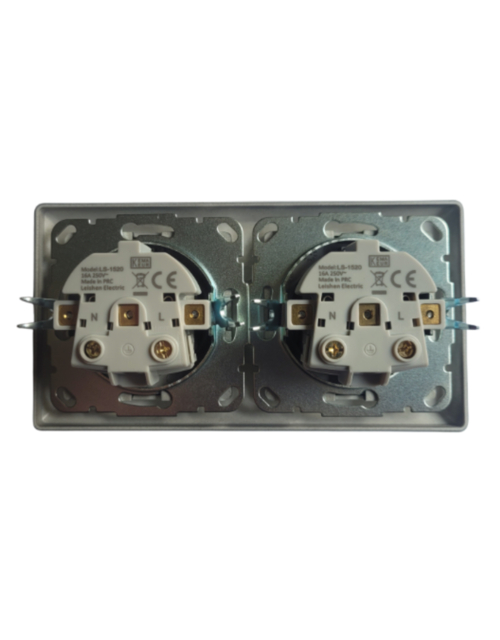 CoshX® Set van 2 stuks, Dubbel stopcontact zwart inbouw