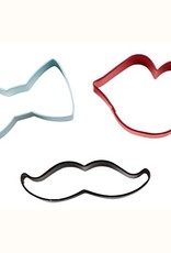 Wilton Wilton Cookie Cutter Tie/Mustache/Lips Set/3