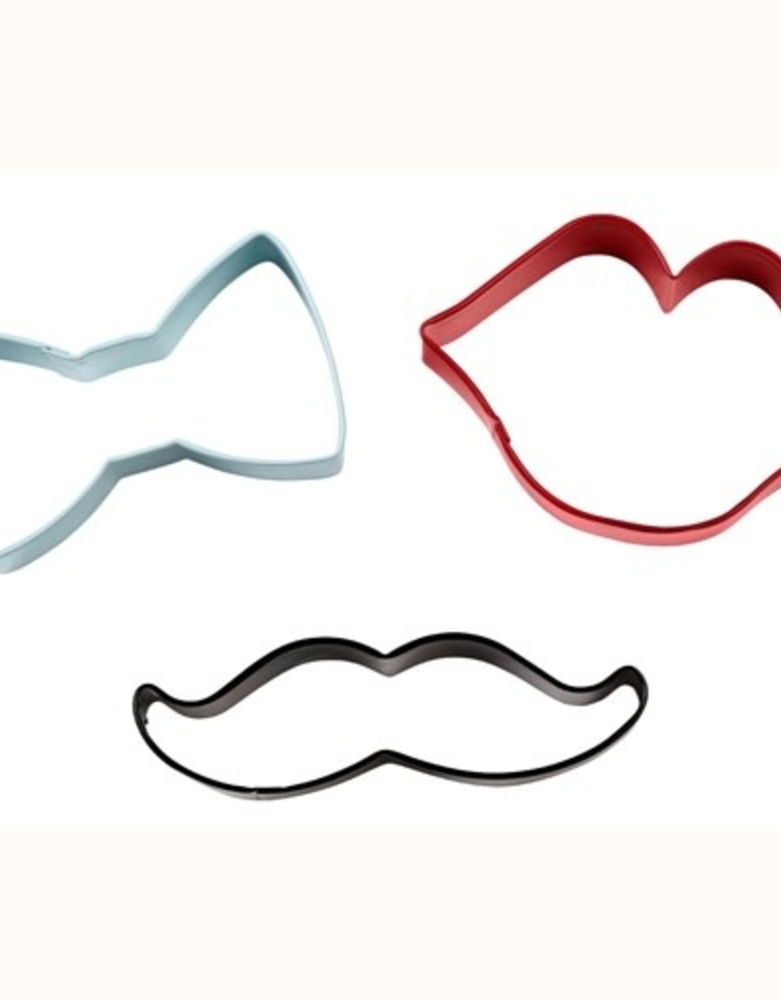 Wilton Wilton Cookie Cutter Tie/Mustache/Lips Set/3