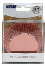 PME PME Cupcakevormpjes Metallic Rose Goud pk/30