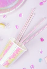 PartyDeco PartyDeco Papieren Rietjes Iridescent pk/10