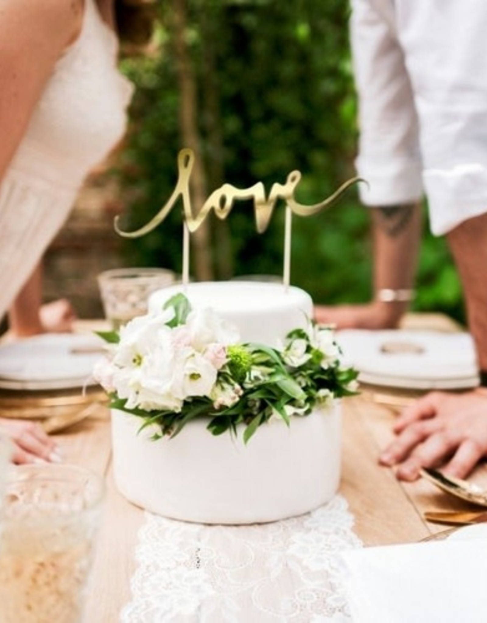 PartyDeco PartyDeco Cake Topper Love - Goud