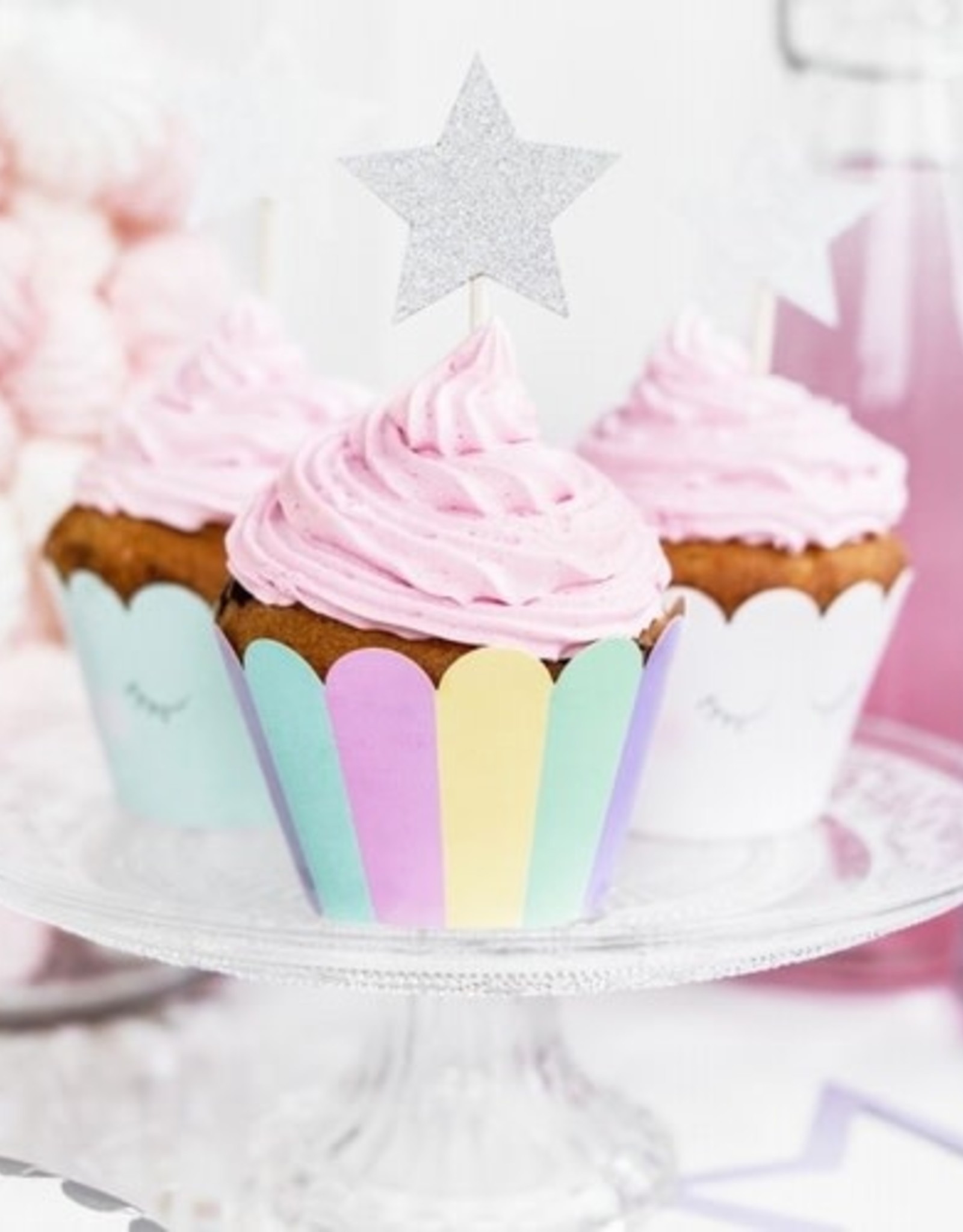 PartyDeco PartyDeco Cupcake Wrappers Unicorn Set/6