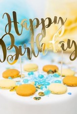 PartyDeco PartyDeco Cake Topper Happy Birthday - Goud