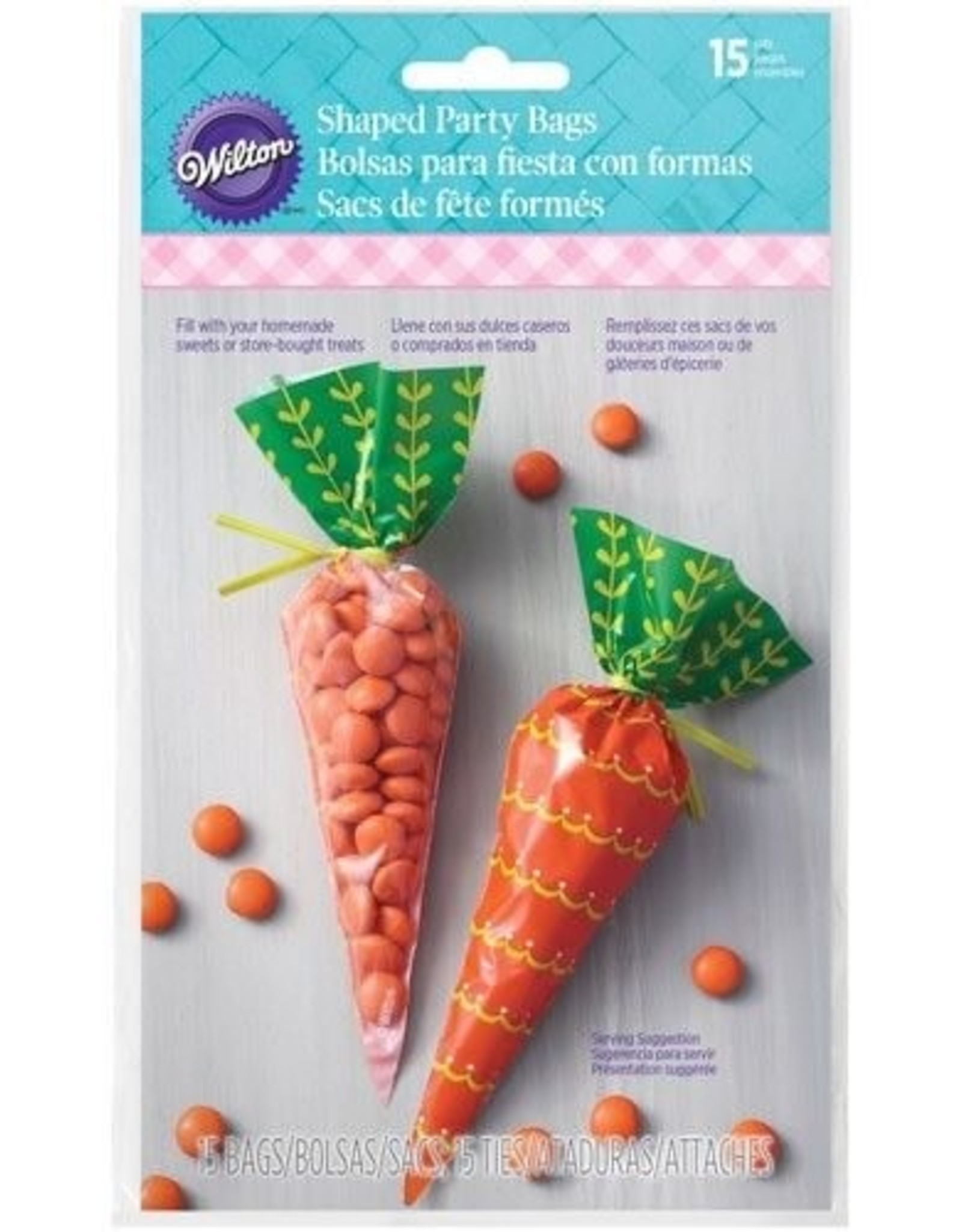 Wilton Wilton Shaped Treat Bags Carrot pk/15