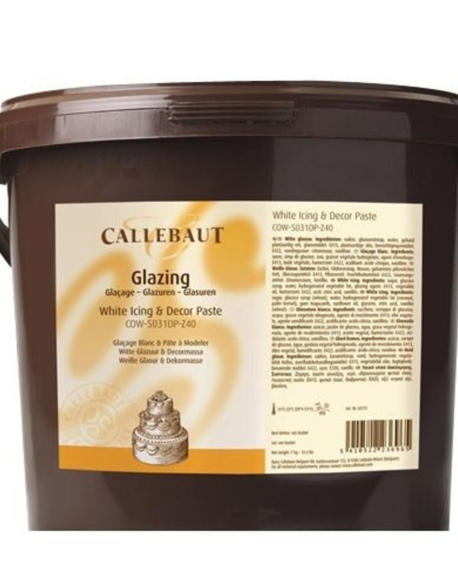 Callebaut Massa Ticino Tropic Fondant 7 kg Wit van Callebaut