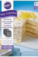 Wilton Wilton Bakvorm Vierkant Easy Layers-15cm- Set/4