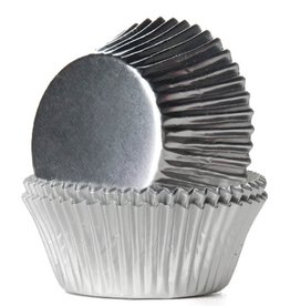 House of Marie Baking Cups Folie Zilver pk/24
