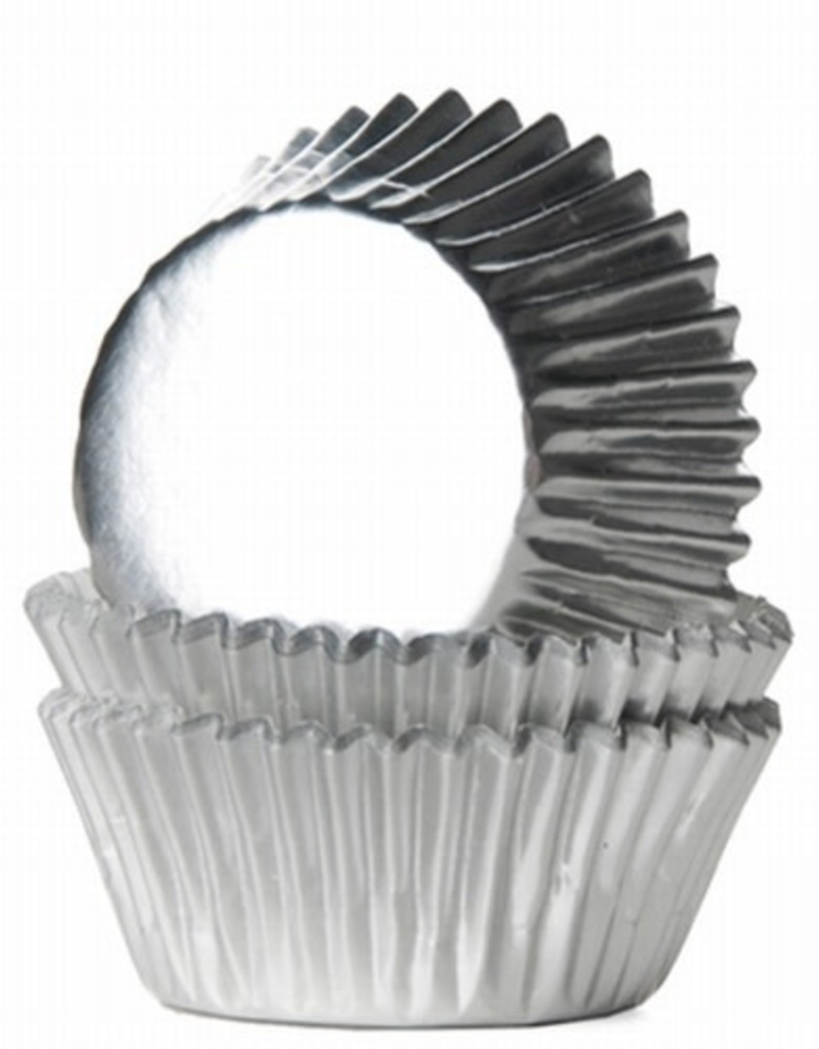 House of Marie House of Marie Mini Baking Cups Folie Zilver pk/36