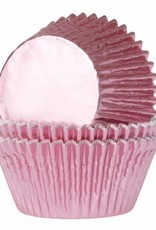 House of Marie House of Marie Baking Cups Folie Baby Roze pk/24