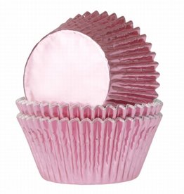 House of Marie Baking Cups Folie Baby Roze pk/24
