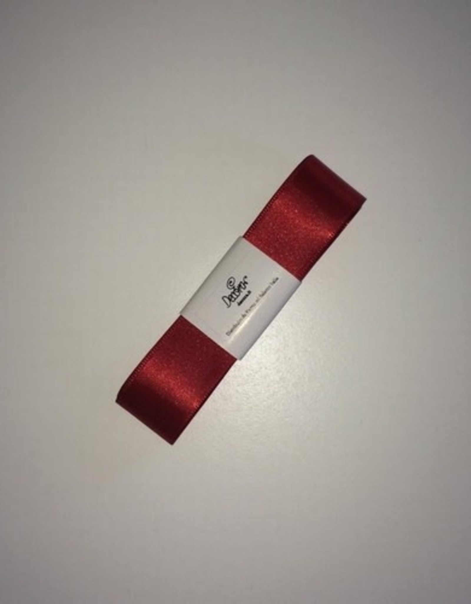 Decora Double Satin Ribbon 25mm x 3mtr Warm Red