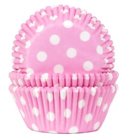 House of Marie House of Marie Baking Cups Stip Roze - pk/50