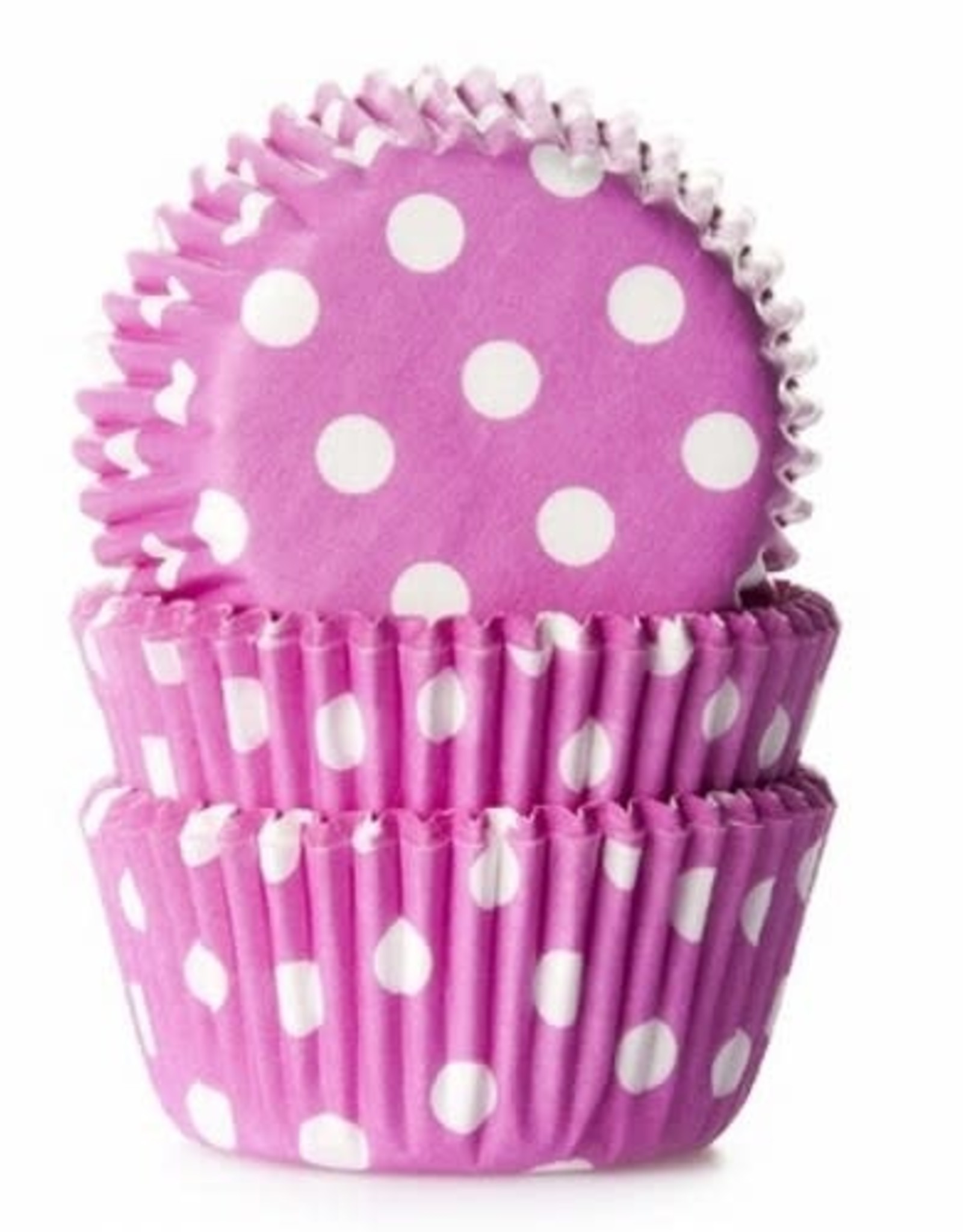 House of Marie House of Marie Mini Baking cups Stip Roze - pk/60