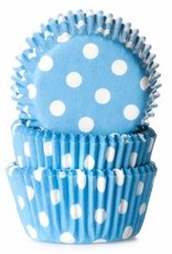 House of Marie House of Marie Mini Baking cups Stip Blauw - pk/60