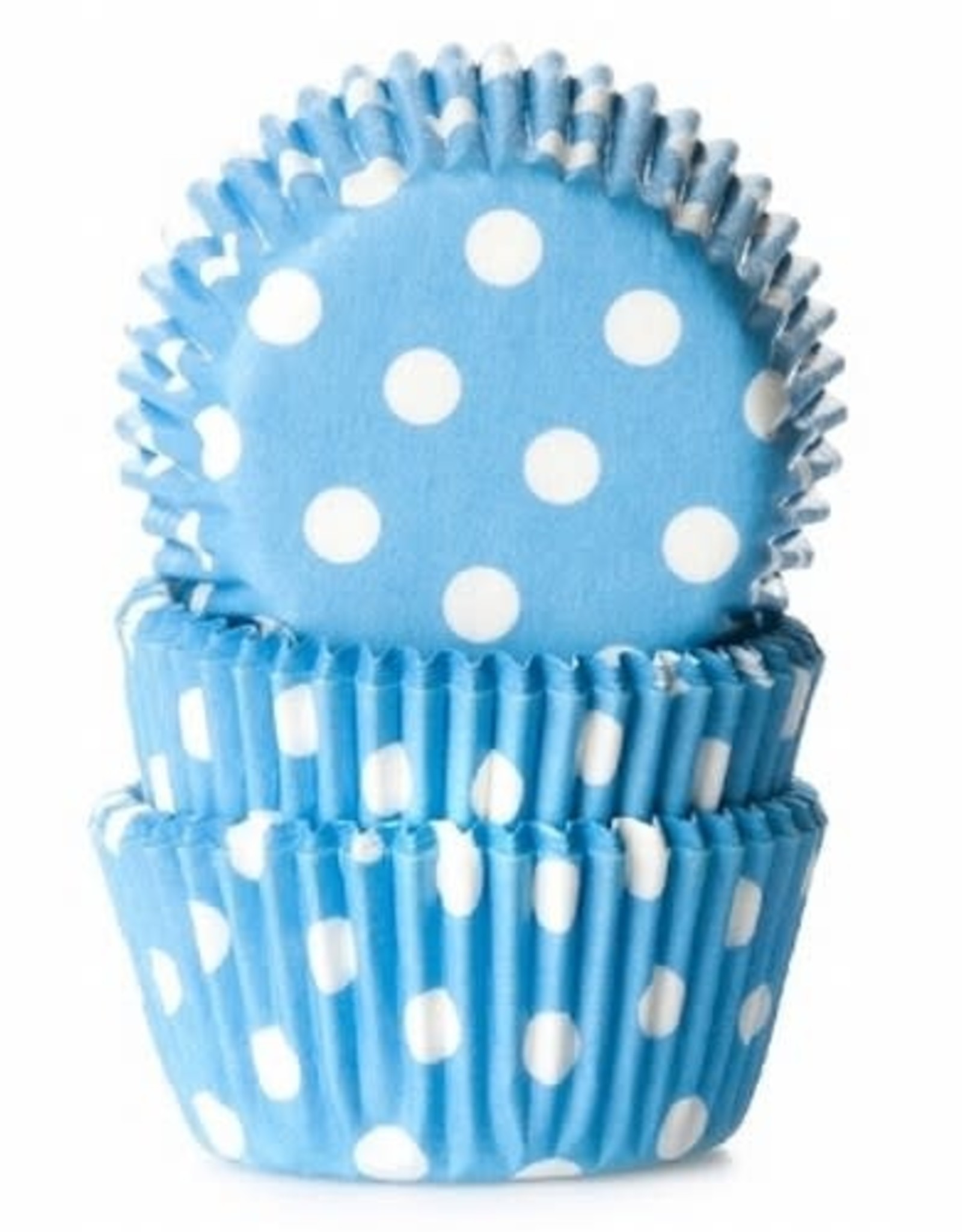 House of Marie House of Marie Mini Baking cups Stip Blauw - pk/60