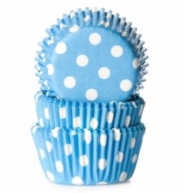 House of Marie Mini Baking cups Stip Blauw - pk/60