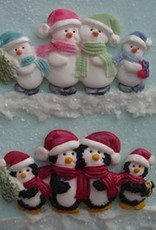 Karen Davies Karen Davies Siliconen Mould - Snowman/Penguin Family