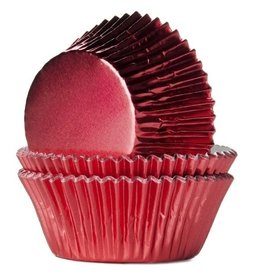 House of Marie House of Marie Baking Cups Folie Rood - pk/24