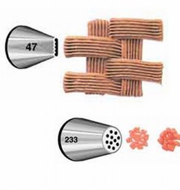 Wilton Wilton Decorating Tip Set #047 Basketweave, #233 Hair