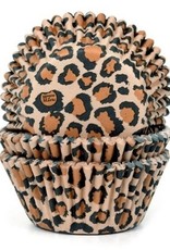 House of Marie House of Marie Baking Cups Luipaard Bruin/Leopard - pk/50