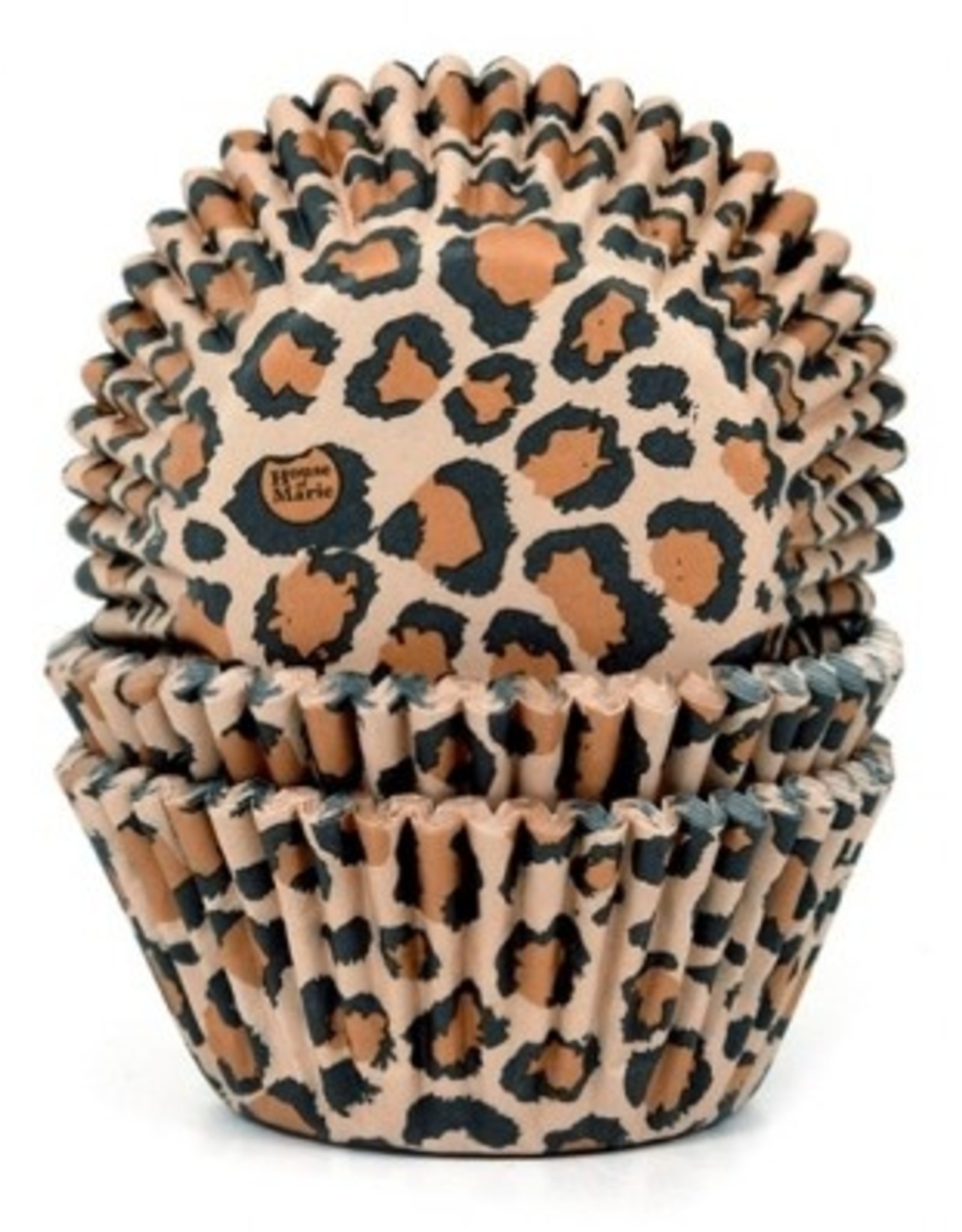 House of Marie House of Marie Baking Cups Luipaard Bruin/Leopard - pk/50