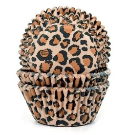 House of Marie House of Marie Baking Cups Luipaard Bruin/Leopard - pk/50