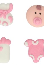 FunCakes FunCakes Suikerdecoratie Baby Roze Set/12