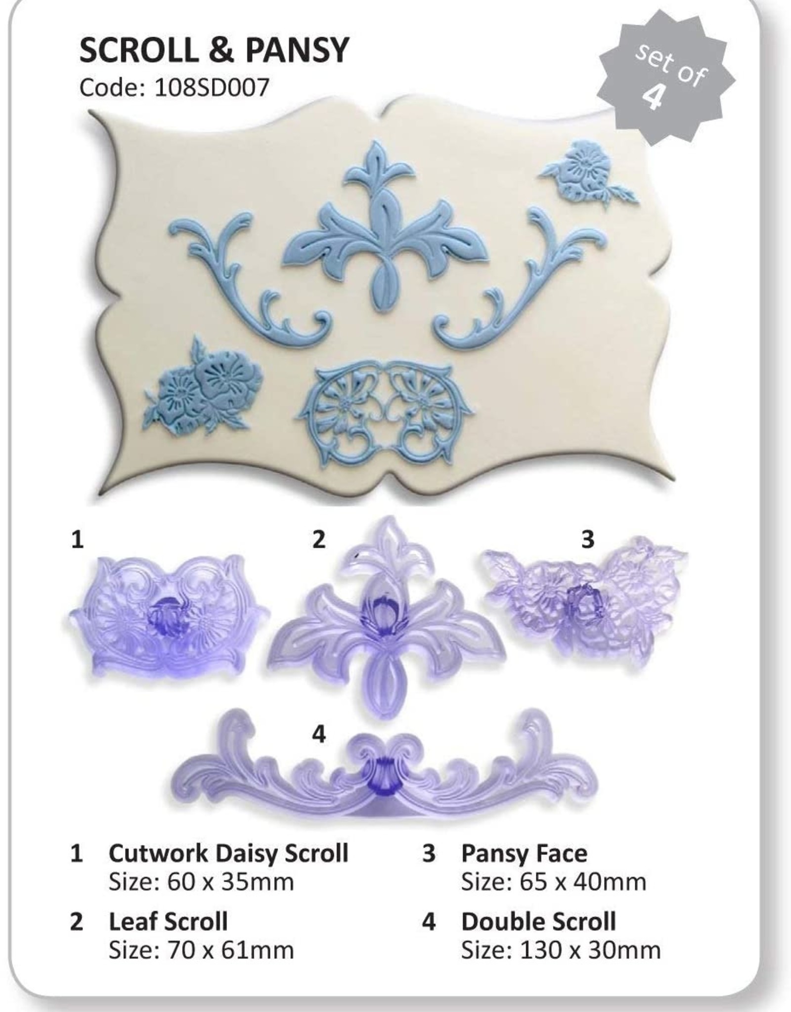 JEM JEM Scrolls and Pansy Cutter set/4