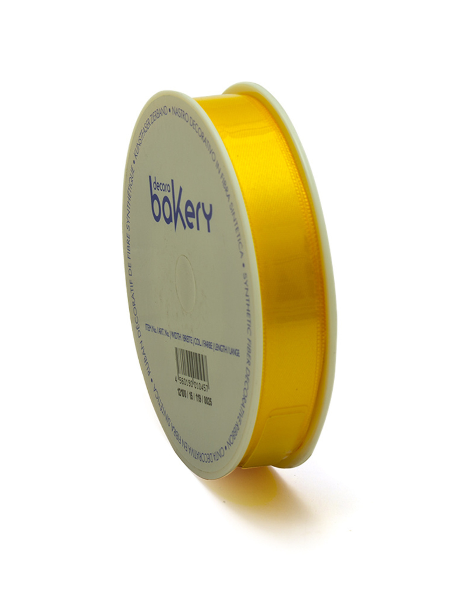 Decora Double Satin Ribbon 15mm x 25mtr Yellow op Grote Rol