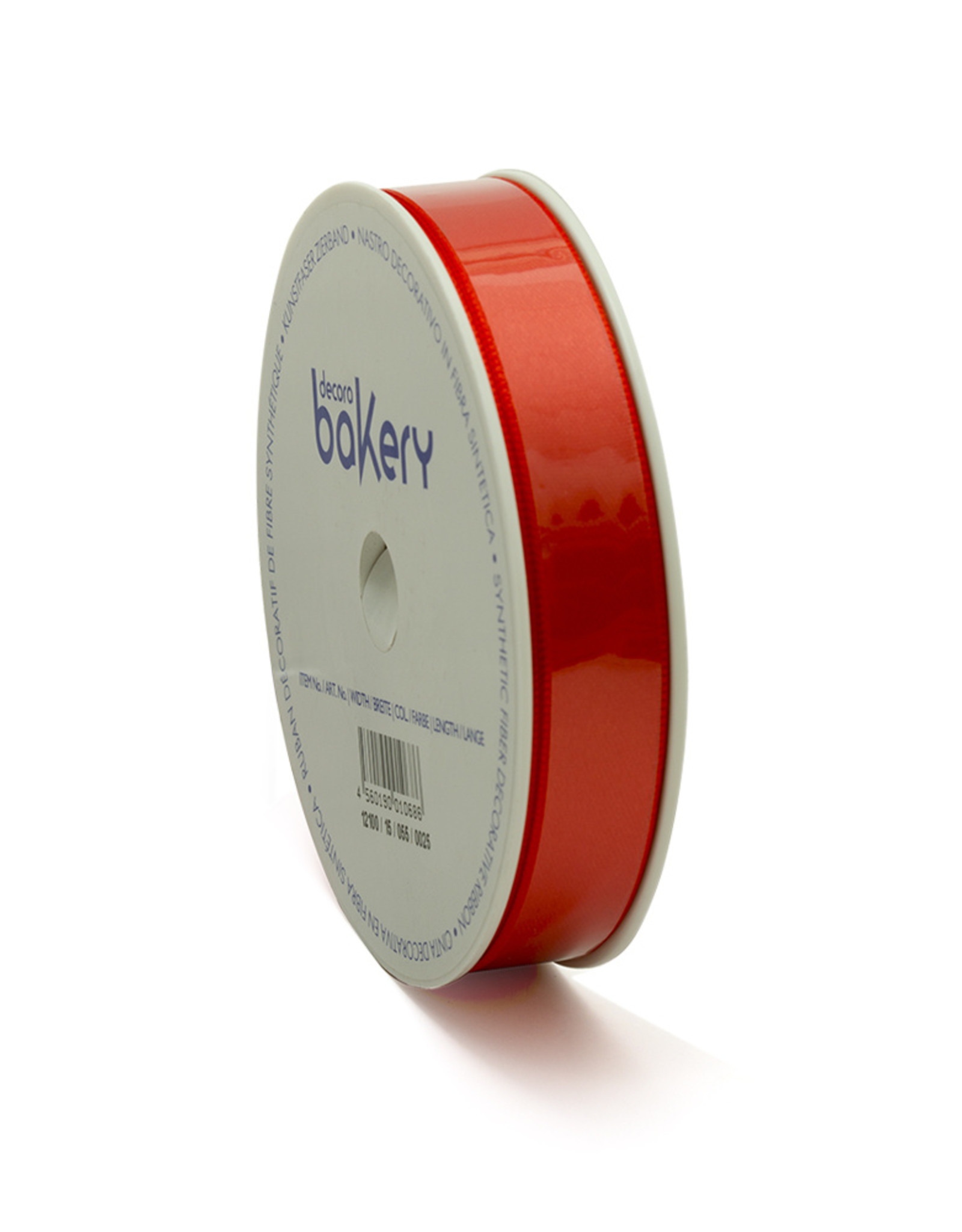 Decora Double Satin Ribbon 15mm x 25mtr Coral Red op Grote Rol