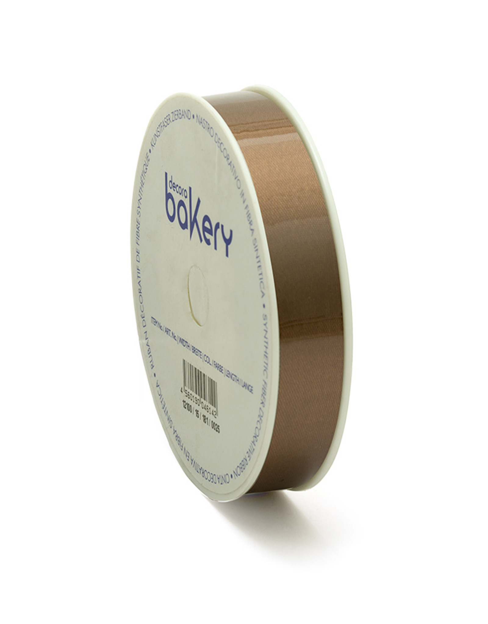 Decora Double Satin Ribbon 15mm x 25mtr Brown op Grote Rol