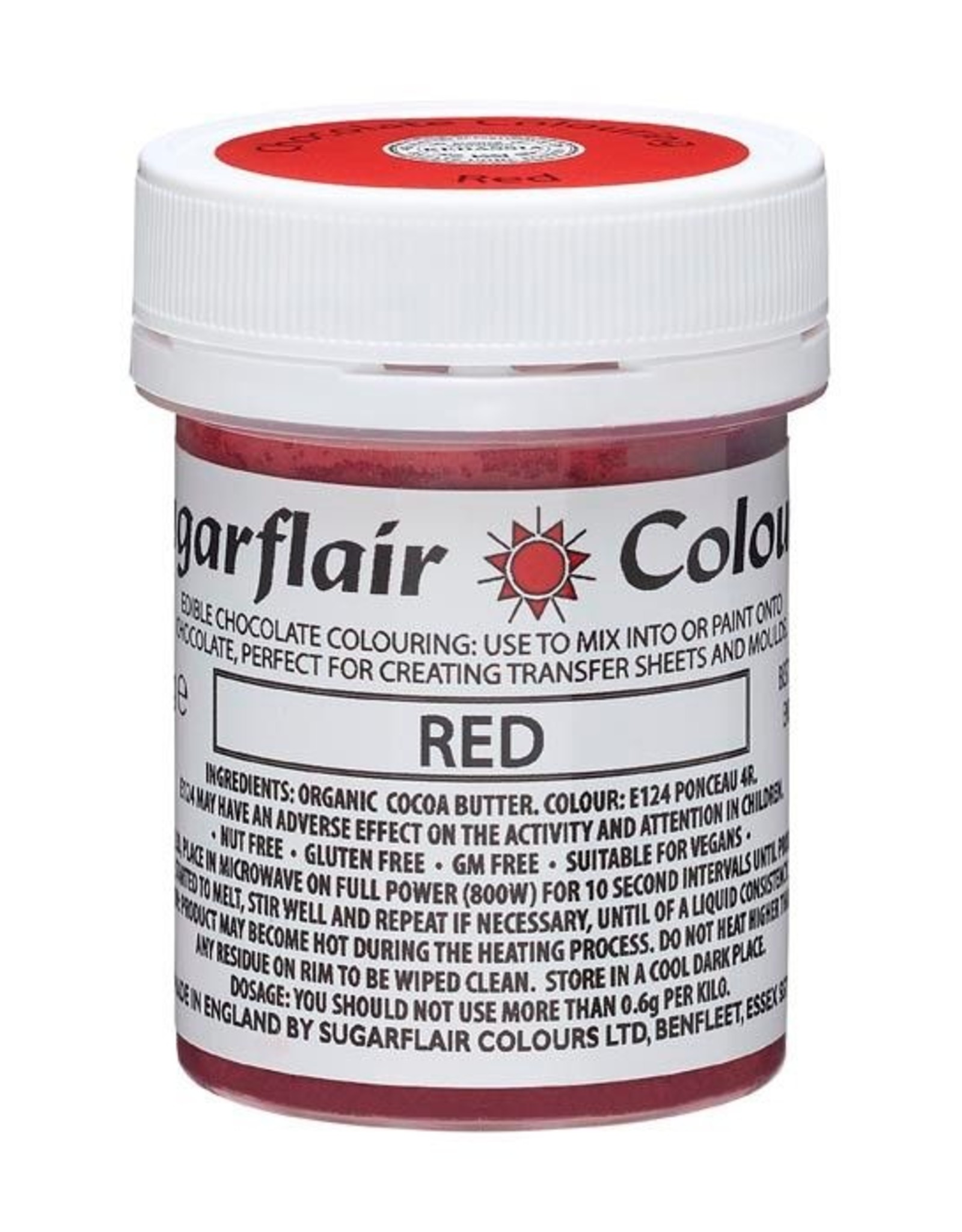 Sugarflair Sugarflair Chocolate Colour Red 35g