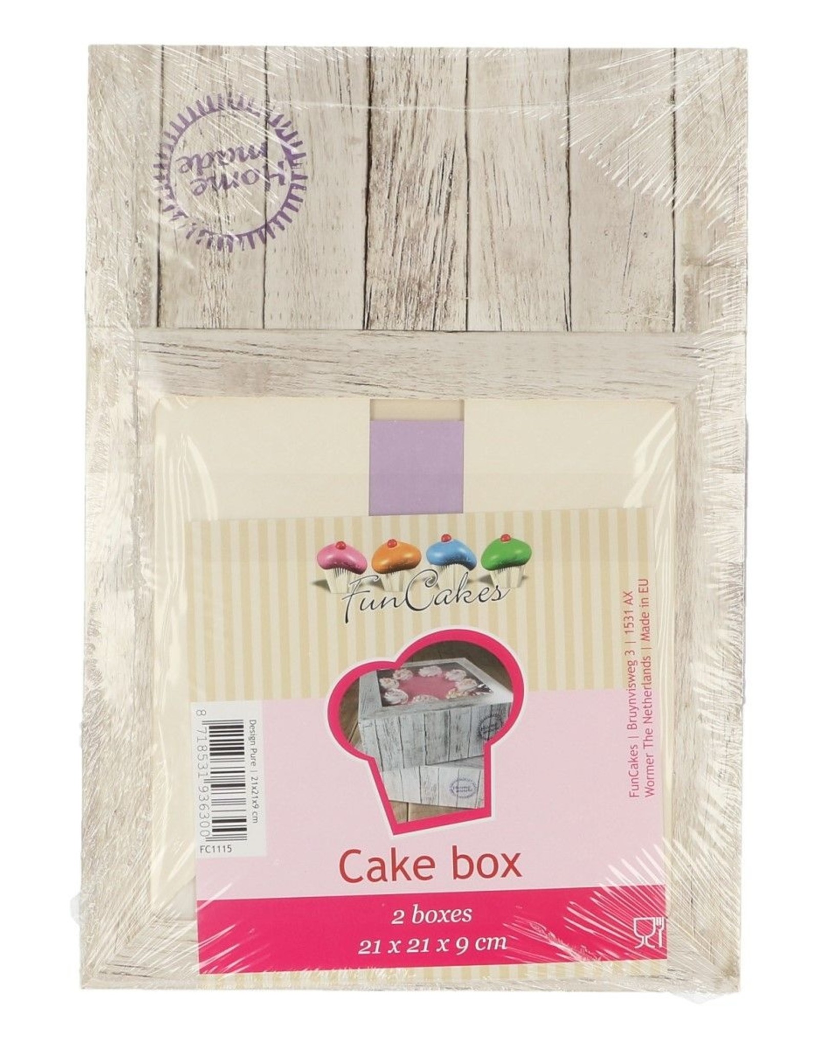 FunCakes FunCakes Taartdoos -Pure- 21x21x9cm pk/2