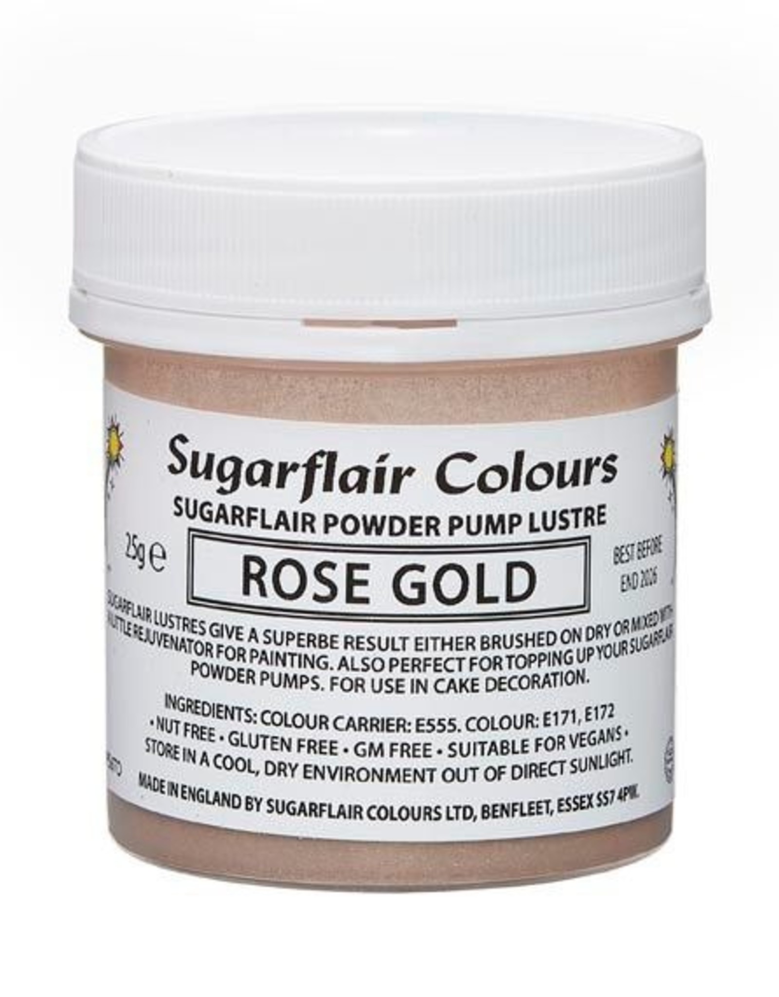 Sugarflair Sugarflair Pump Refill -Rose Gold- E171 Free 25g